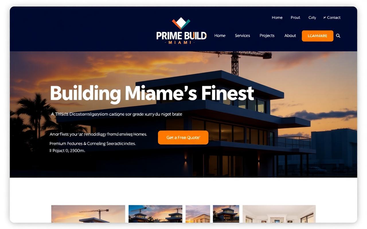 Prime Build Miami live website - designed by Website Design In London