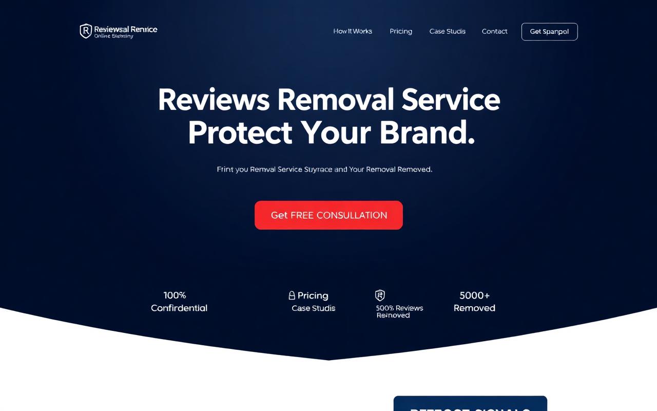 Reviews Removal Service live website - designed by Website Design In London