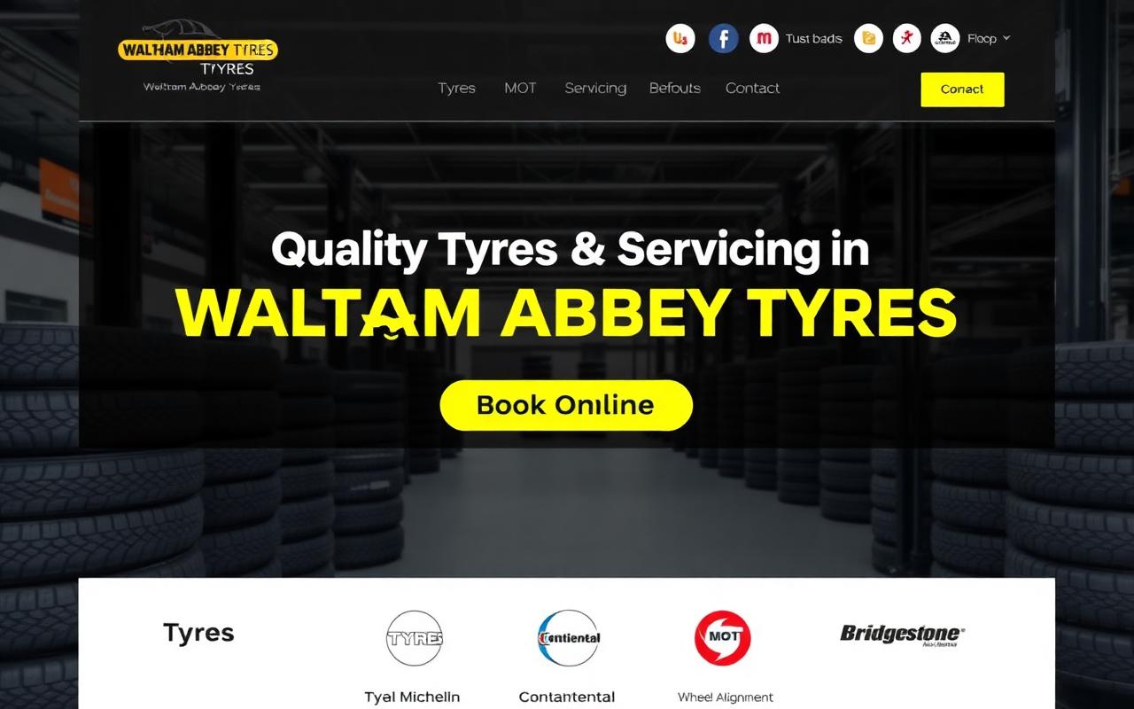 Waltham Abbey Tyres live website - designed by Website Design In London