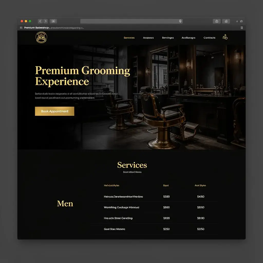 Premium Barbershop - custom website design in London for small business by Website Design In London web design agency