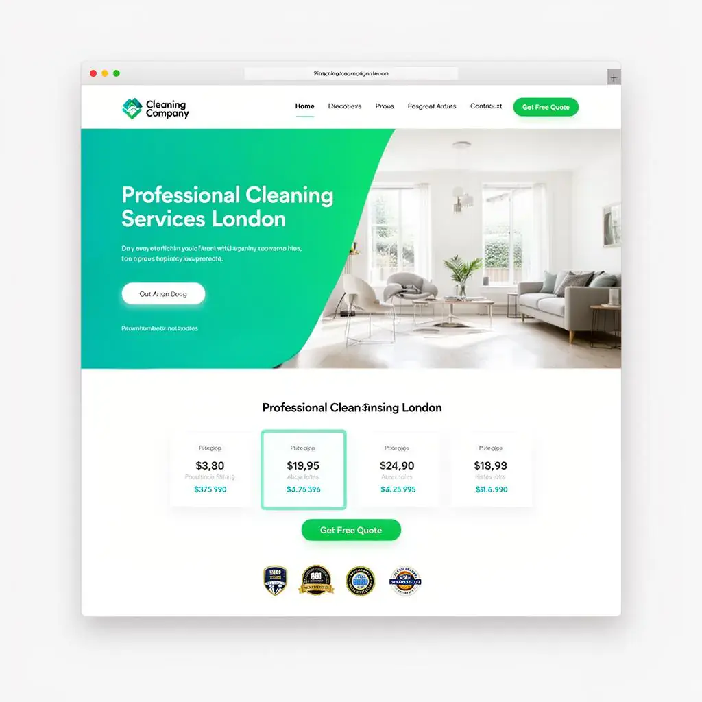 Cleaning Services - custom website design in London for small business by Website Design In London web design agency