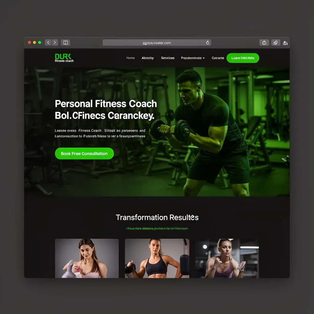 Fitness Coach - website design in London portfolio by Website Design In London