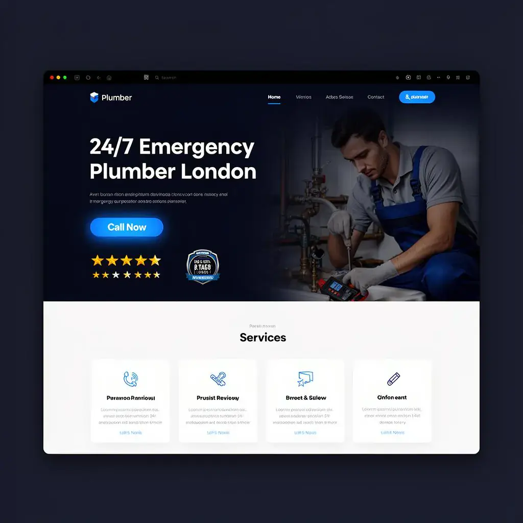 Emergency Plumbing - custom website design in London for small business by Website Design In London web design agency