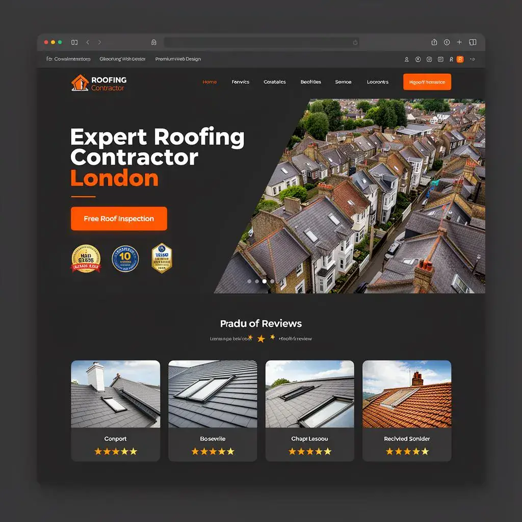 Roofing Contractor - custom website design in London for small business by Website Design In London web design agency