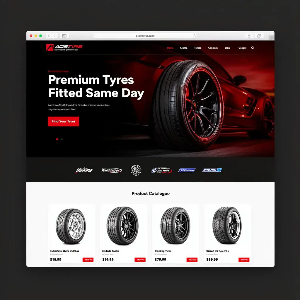 Auto / Tyre Fitting - custom website design in London for small business by Website Design In London web design agency